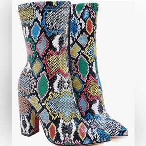 Multicolor snake print booties size 7.5